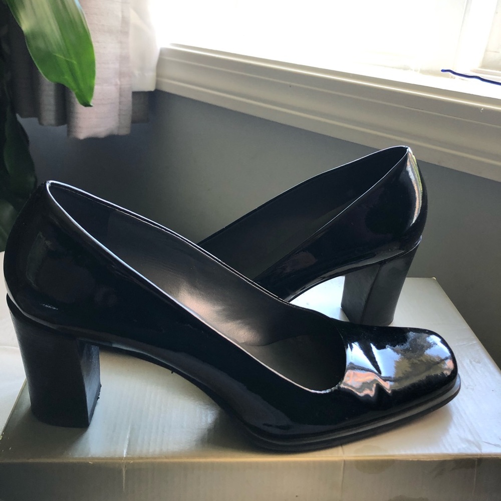 Black patent leather shoes